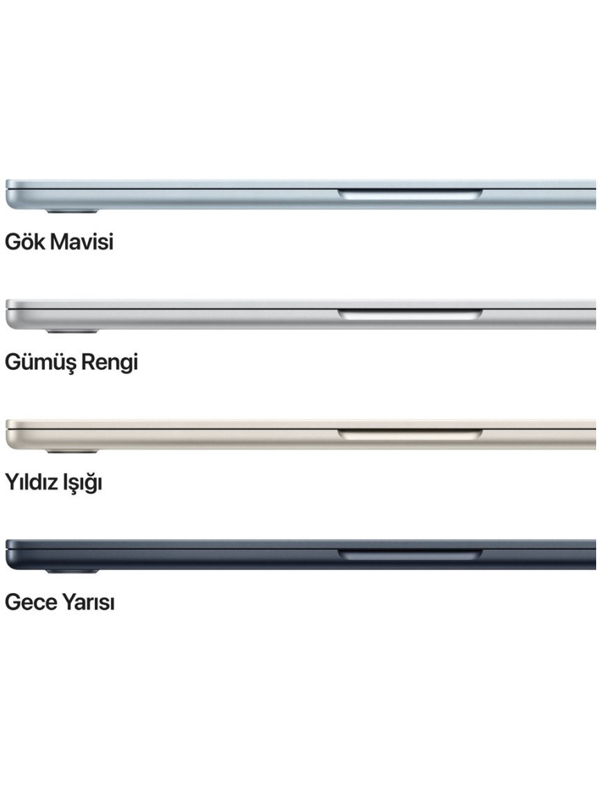 Apple MacBook Air M4 24GB 512GB SSD macOS 13" Taşınabilir Bilgisayar Gece Yarısı MC6C4TU/A